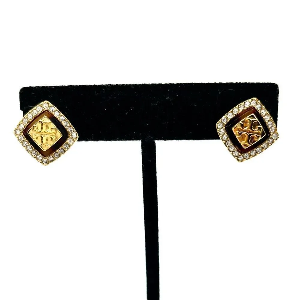 Tory Burch Stud Logo with paved Crystals